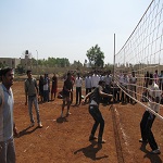 Students Playing Volleyball
